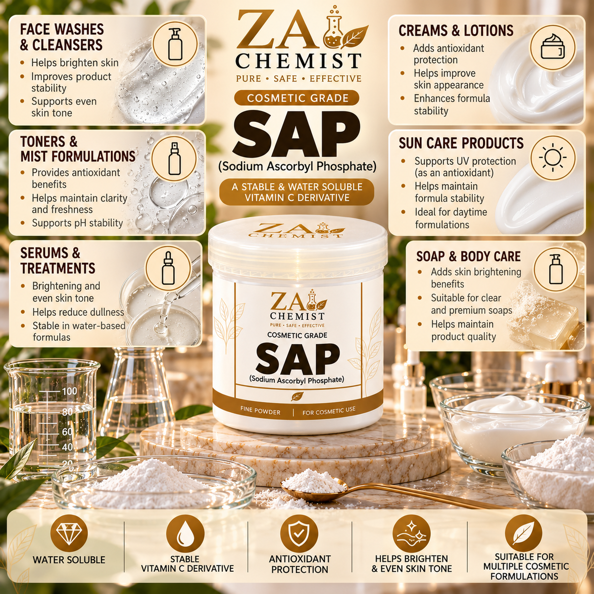 ZA Chemist SAP (Sodium Ascorbyl Phosphate) – Cosmetic Grade