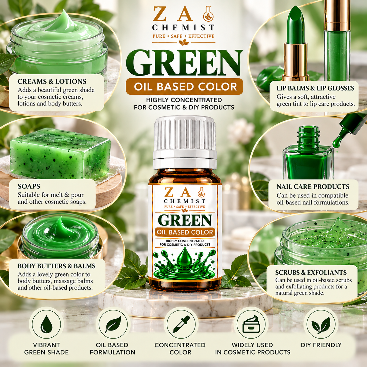 ZA CHEMIST – Green Oil Based Color Cosmetic Grade