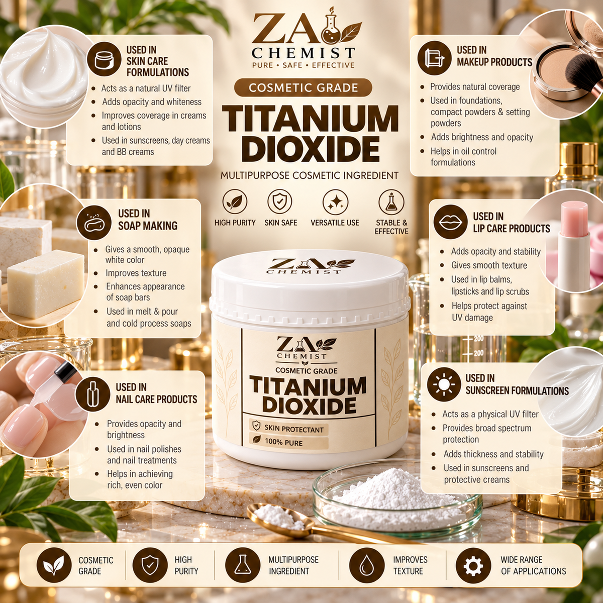 Titanium Dioxide – Cosmetic Grade | ZA Chemist