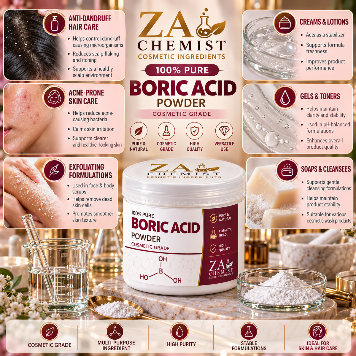 ZA Chemist Boric Acid Powder – Cosmetic Grade