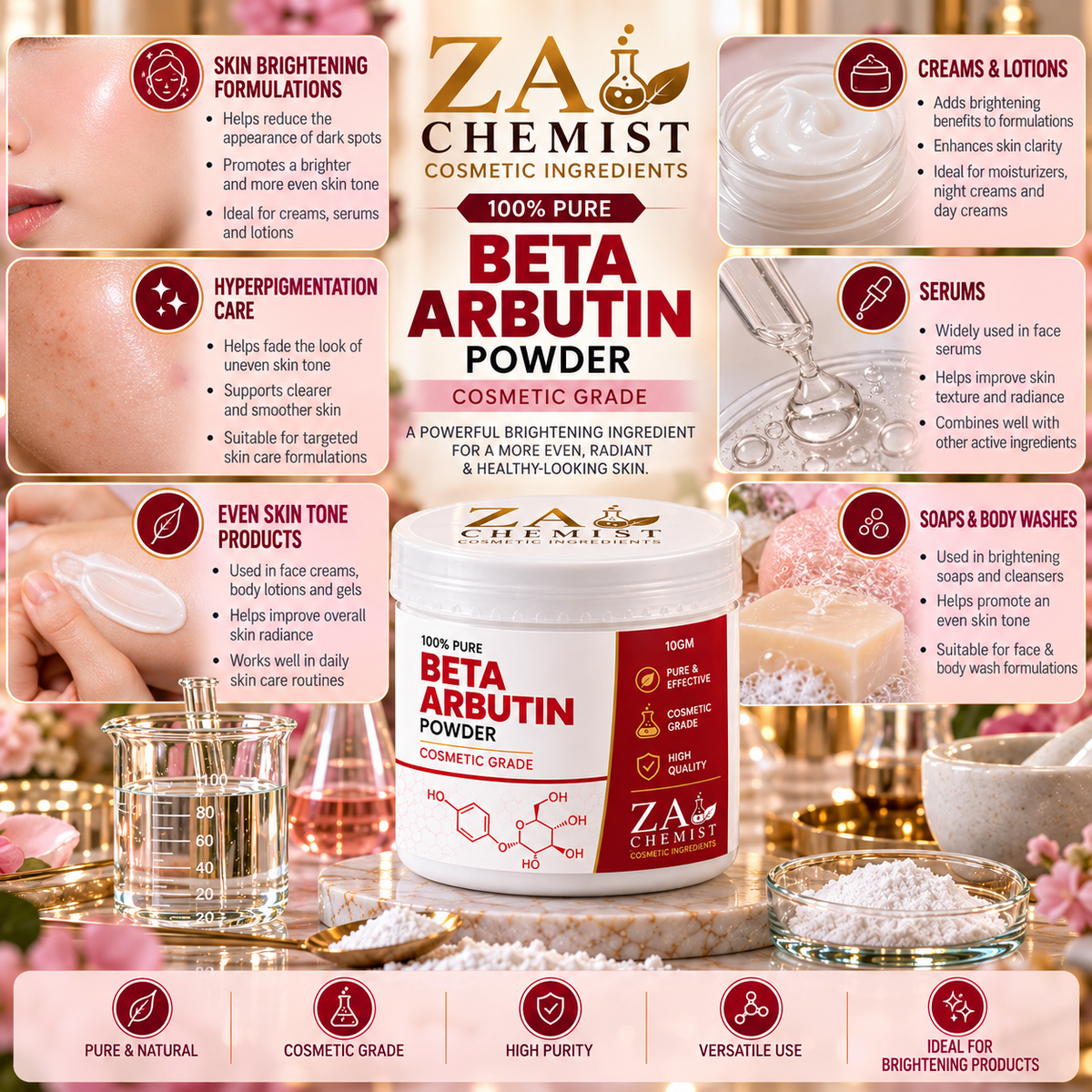 ZA Chemist Beta Arbutin Powder – Cosmetic Grade