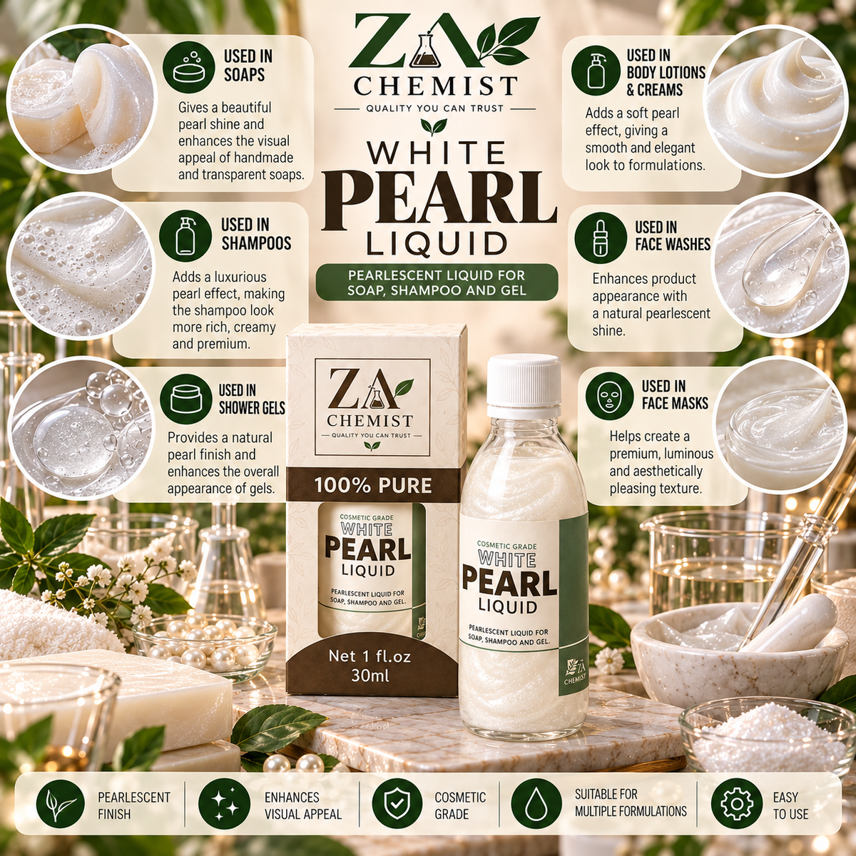 White Pearl Liquid – Cosmetic Grade | ZA Chemist