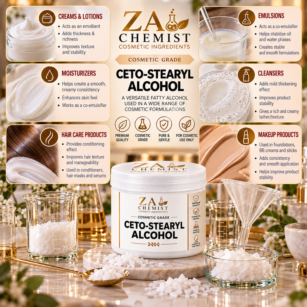ZA Chemist Ceto-Stearyl Alcohol – Cosmetic Grade