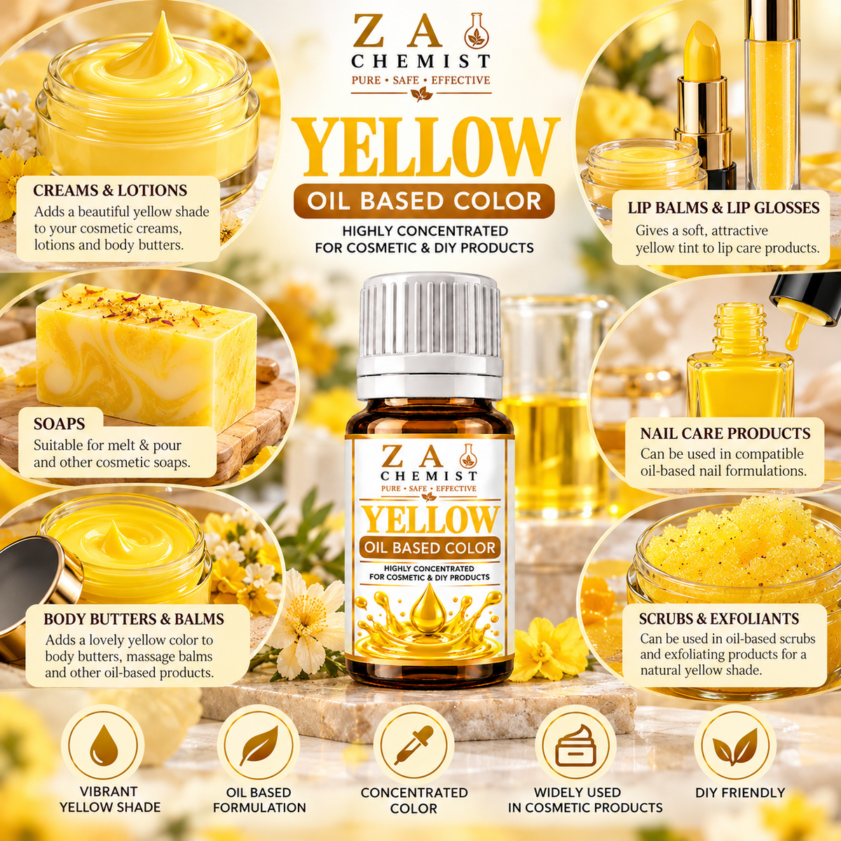 ZA CHEMIST – Yellow Oil Based Color Cosmetic Grade