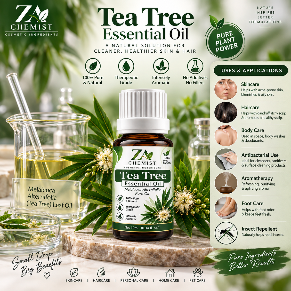 Tea Tree Essential Oil – 100% Pure & Natural ZA Chemist