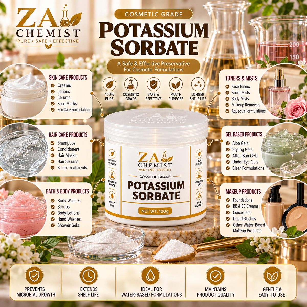 ZA Chemist Potassium Sorbate – Cosmetic Grade