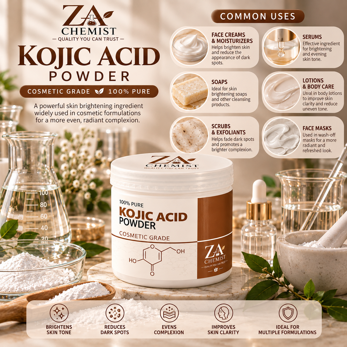 ZA Chemist Kojic Acid Powder – Cosmetic Grade