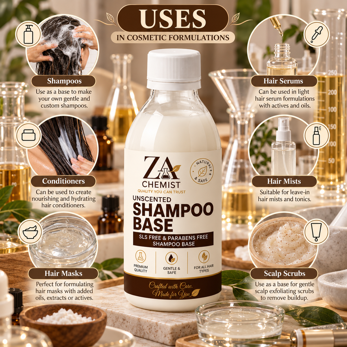 ZA Chemist Unscented Shampoo Base – SLS & Paraben Free