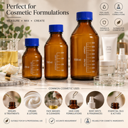 Amber Glass Bottles with Blue Screw Caps – 250ml / 500ml / 1000ml ZA Chemist