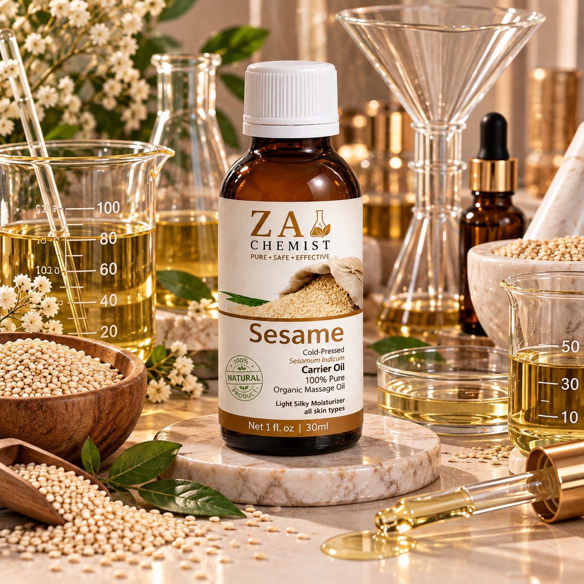 ZA CHEMIST Sesame Carrier Oil – 100% Pure