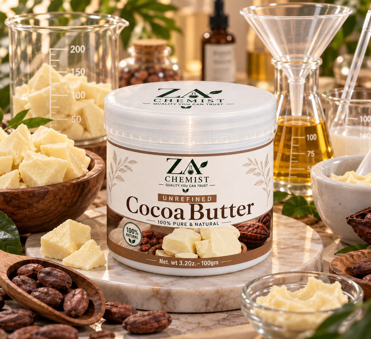 Cocoa Butter – Unrefined | 100% Pure & Natural | ZA Chemist