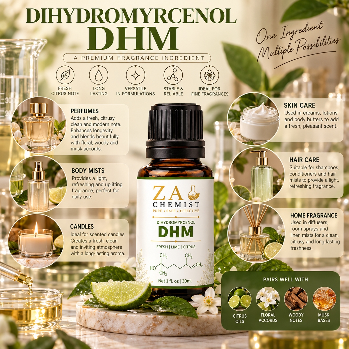 ZA Chemist DHM (Dihydromyrcenol) – Premium Fragrance Ingredient