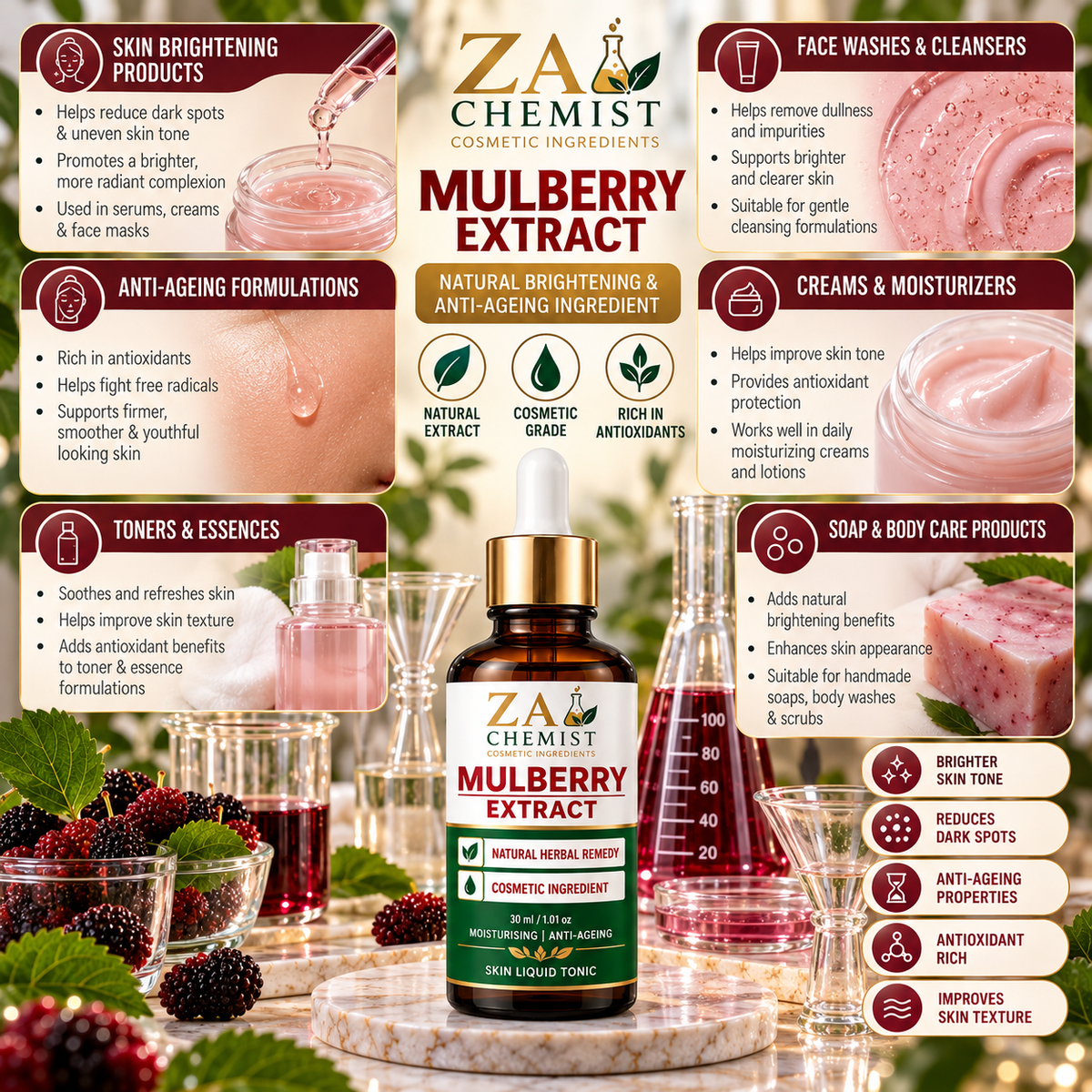 ZA Chemist Mulberry Extract – Cosmetic Grade