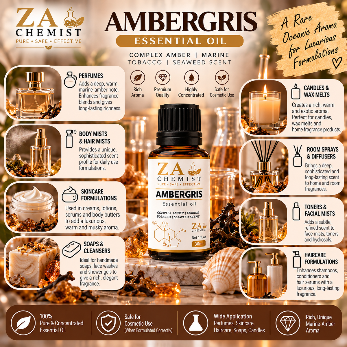 ZA CHEMIST Ambergris Essential Oil