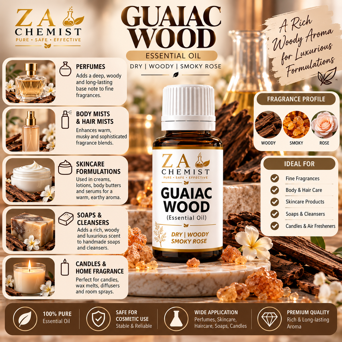 ZA CHEMIST Guaiac Wood Essential Oil