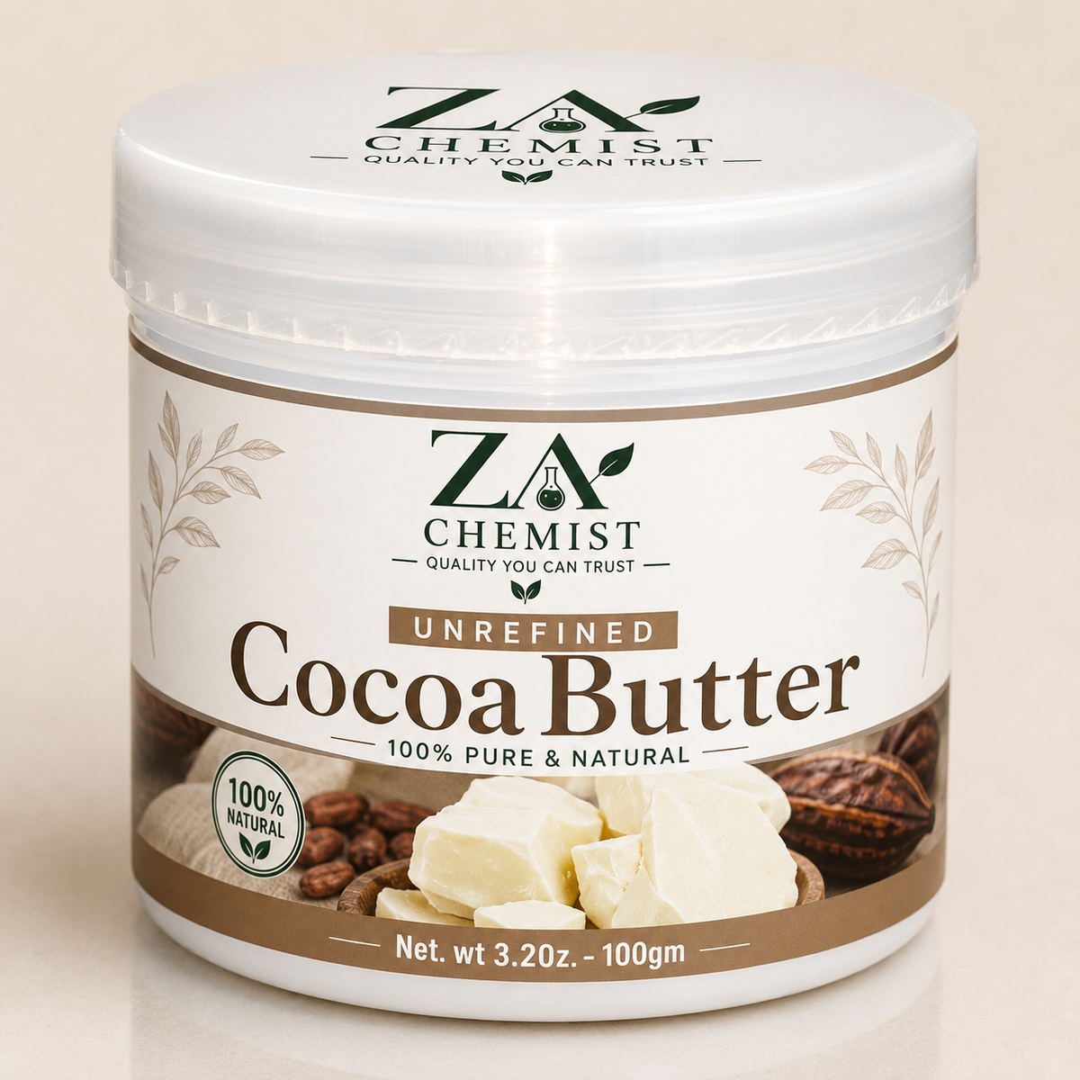 Cocoa Butter – Unrefined | 100% Pure & Natural | ZA Chemist