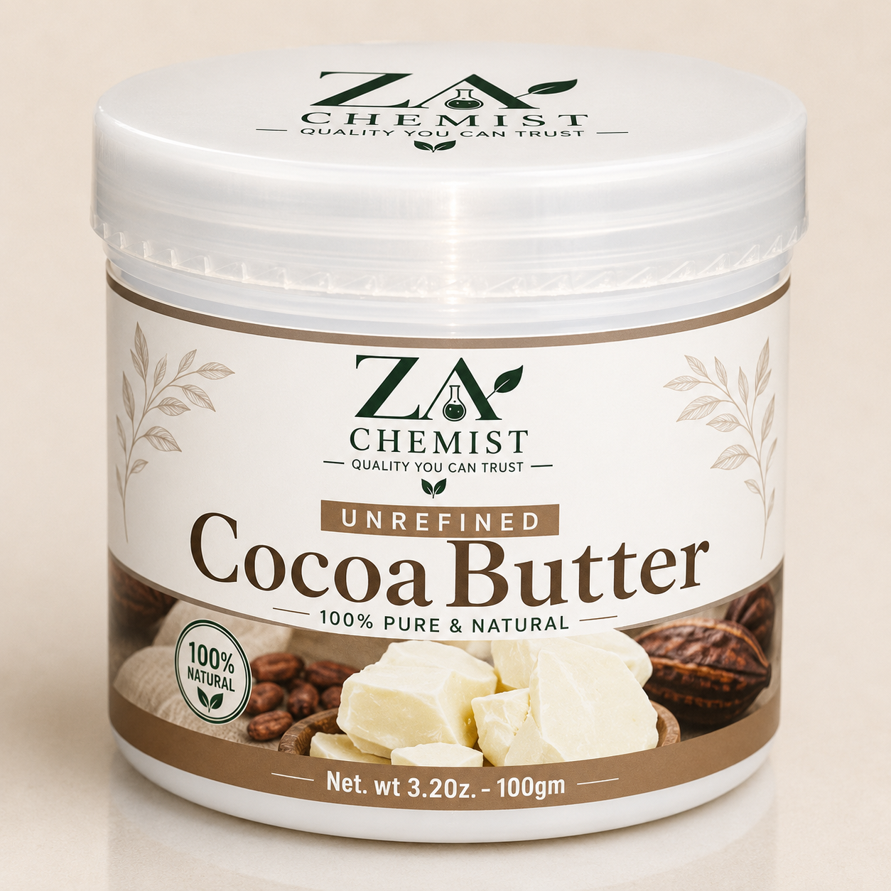 Cocoa Butter – Unrefined | 100% Pure & Natural | ZA Chemist
