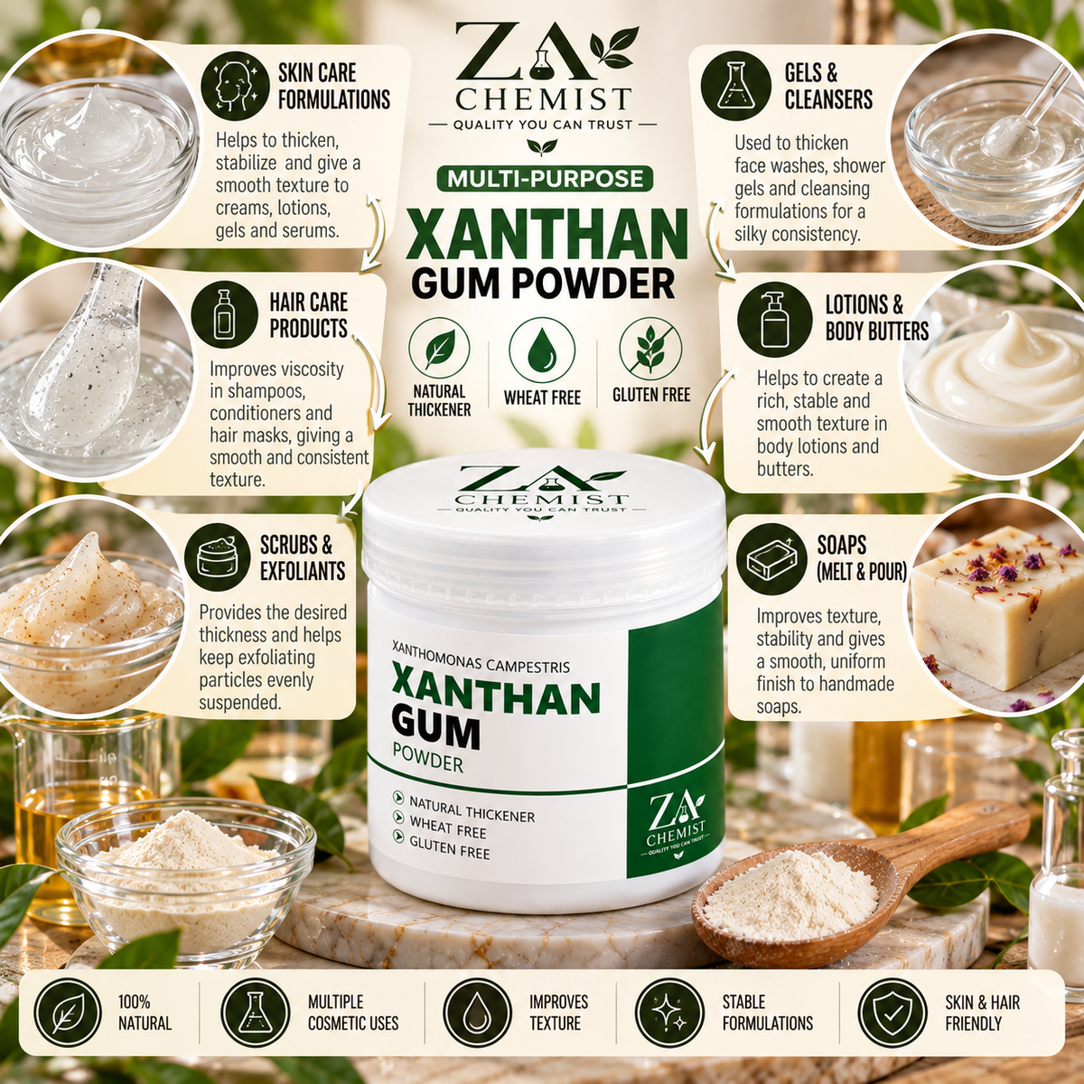 Xanthan Gum Powder – Cosmetic Grade Thickener | ZA Chemist