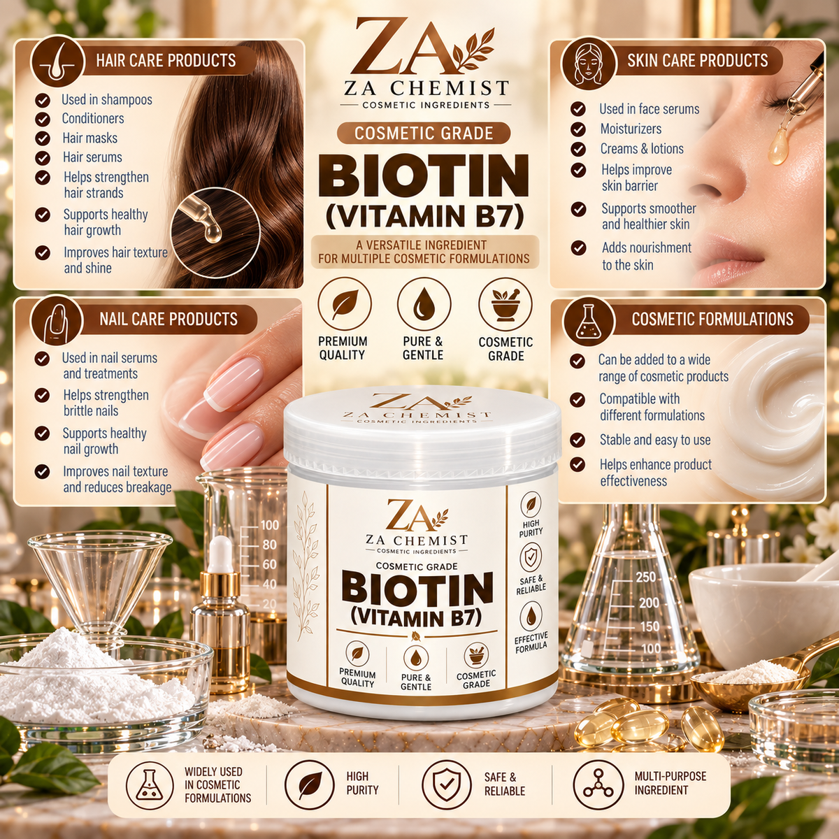 ZA Chemist Biotin (Vitamin B7) – Cosmetic Grade