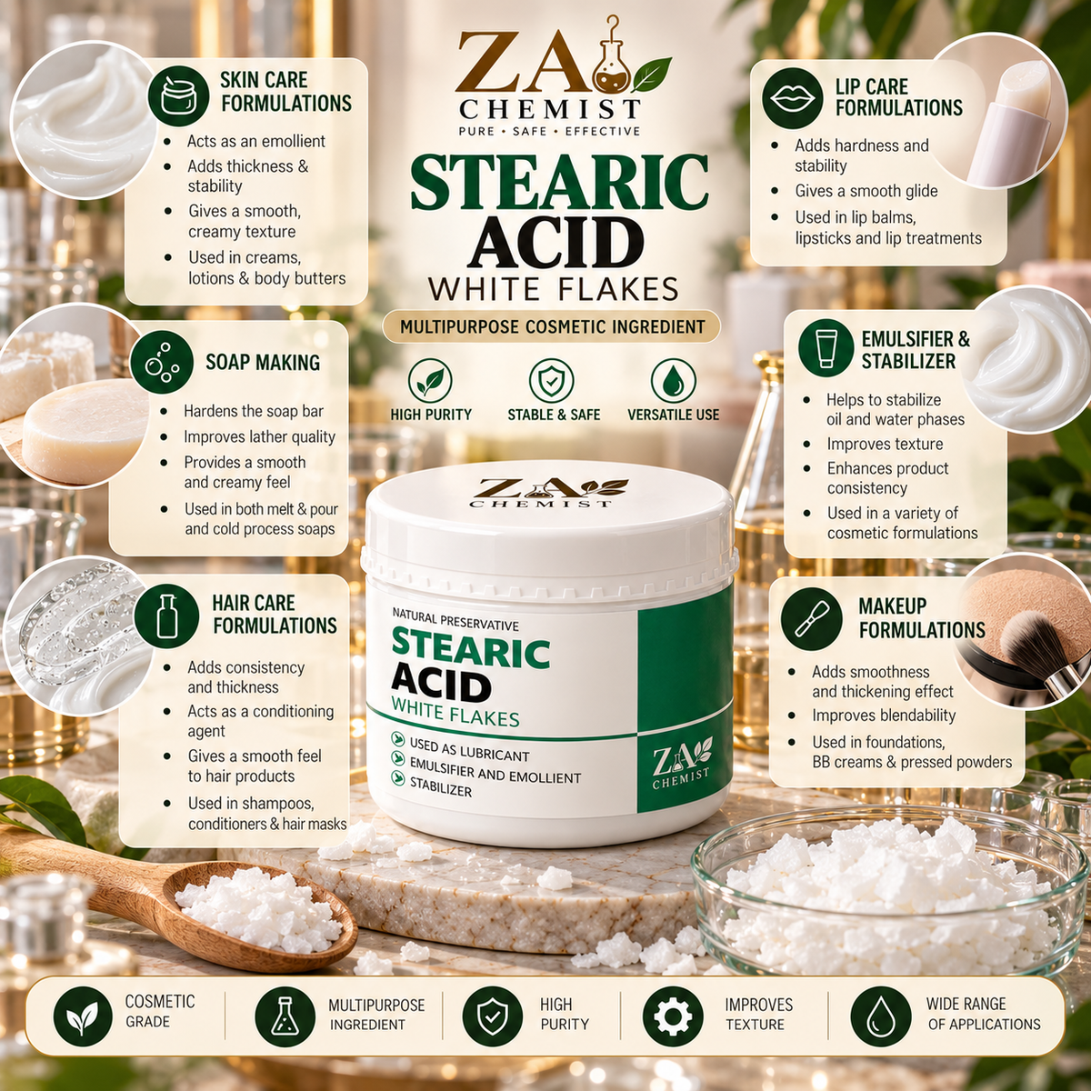 Stearic Acid – Cosmetic Grade | ZA Chemist