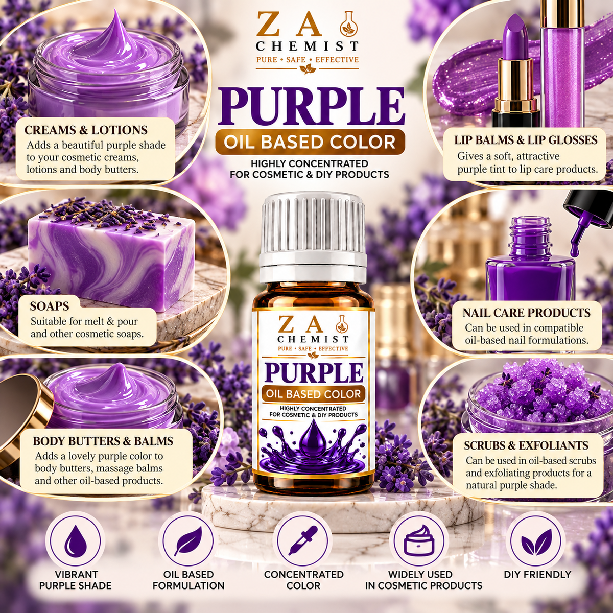 ZA CHEMIST – Purple Oil Based Color Cosmetic Grade