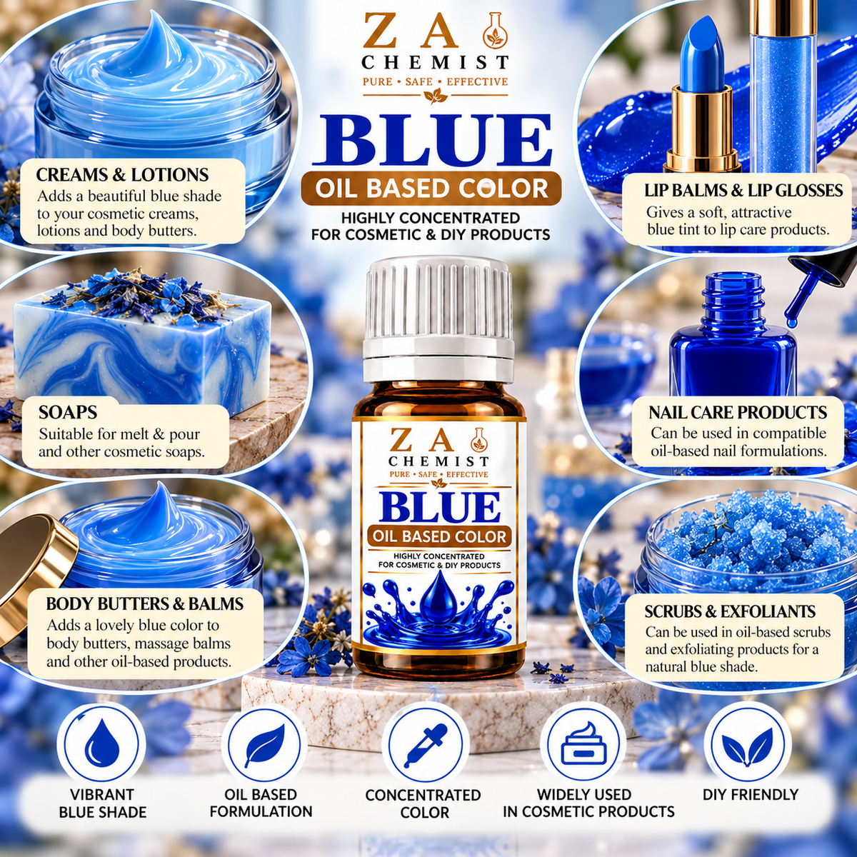 ZA CHEMIST – Blue Oil Based Color Cosmetic Grade