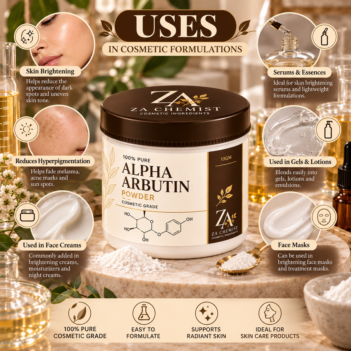ZA Chemist Alpha Arbutin Powder – Cosmetic Grade