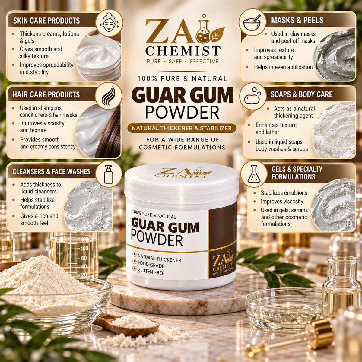 Guar Gum Powder – Natural Thickener | ZA Chemist