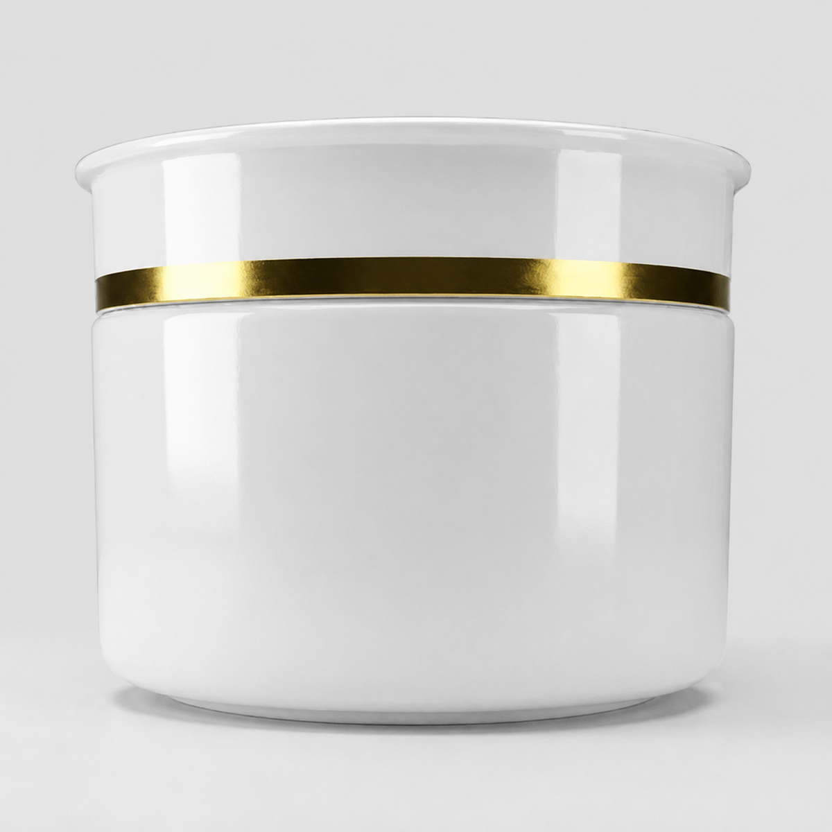 ZA Chemist 50g Empty Cosmetic Jar – White with Gold Band