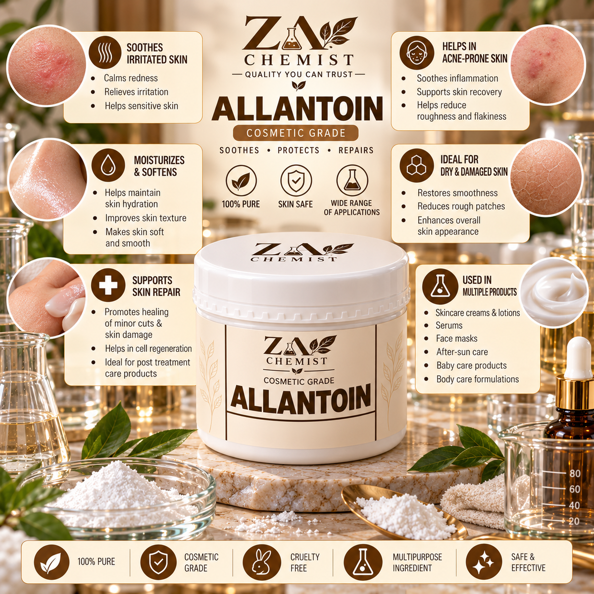 Allantoin – Cosmetic Grade | ZA Chemist