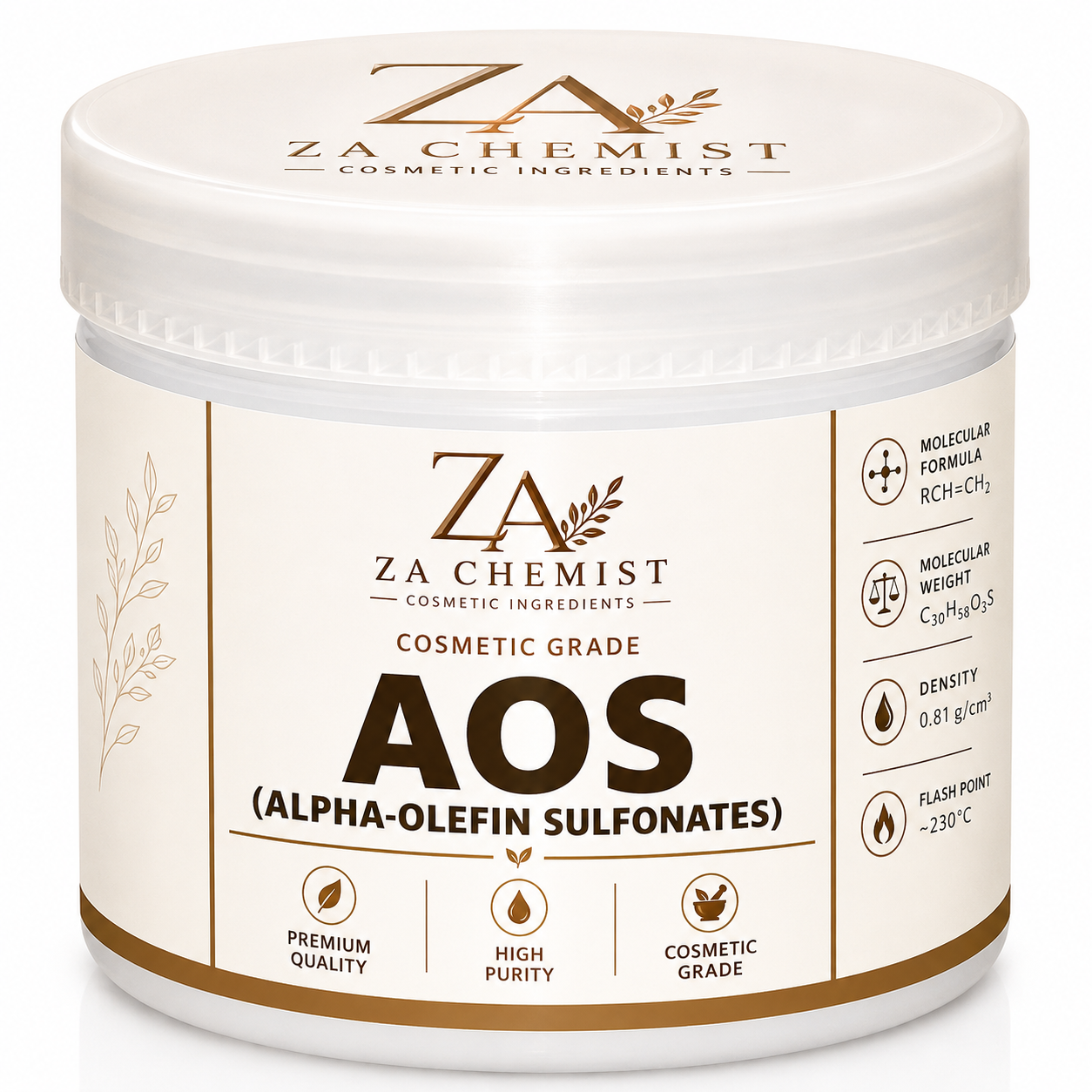 ZA Chemist AOS – Alpha-Olefin Sulfonates | Cosmetic Grade