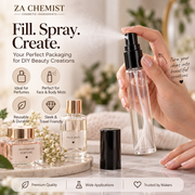 ZA Chemist Empty Fine Mist Spray Bottle – Clear with Black Pump