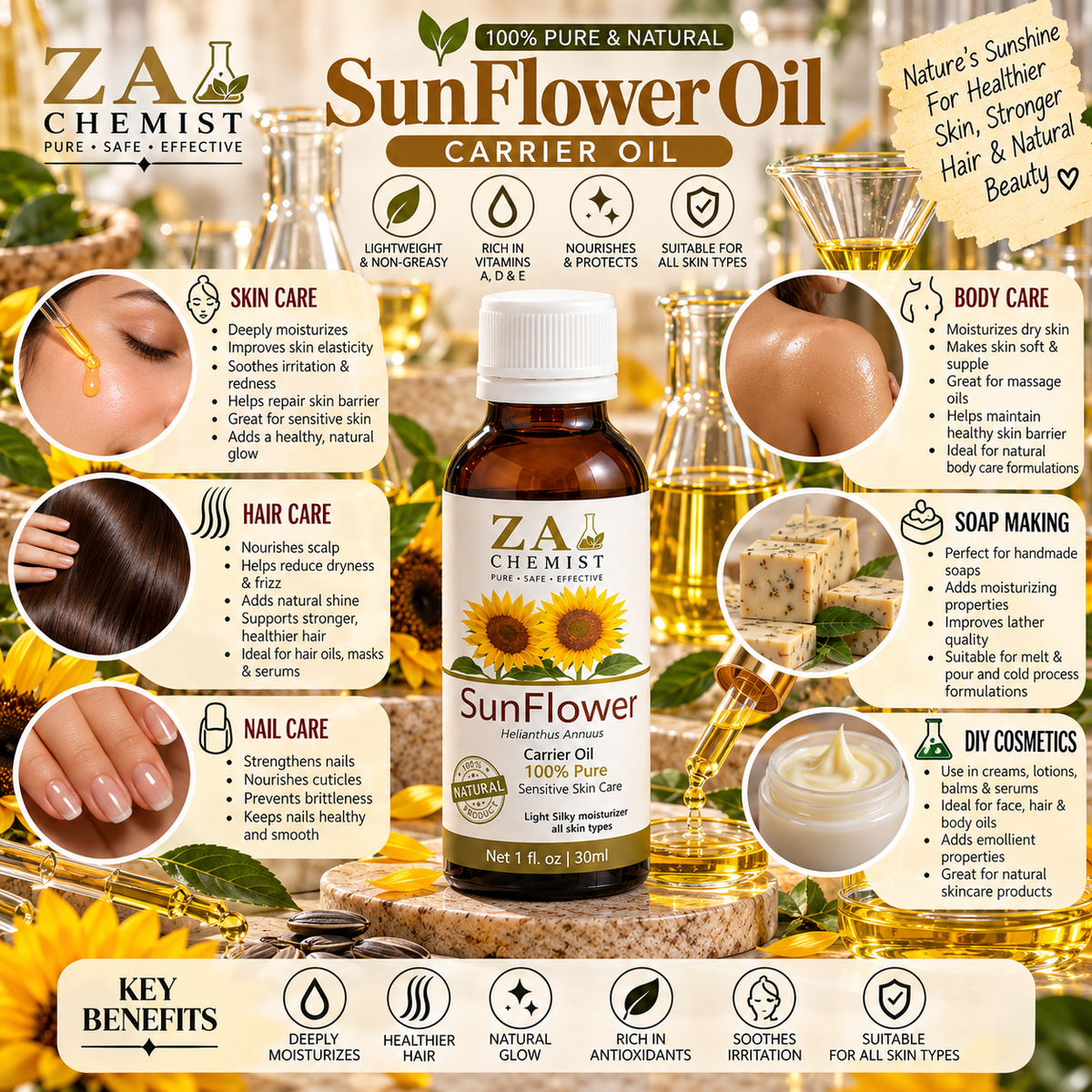 ZA CHEMIST Sunflower Carrier Oil