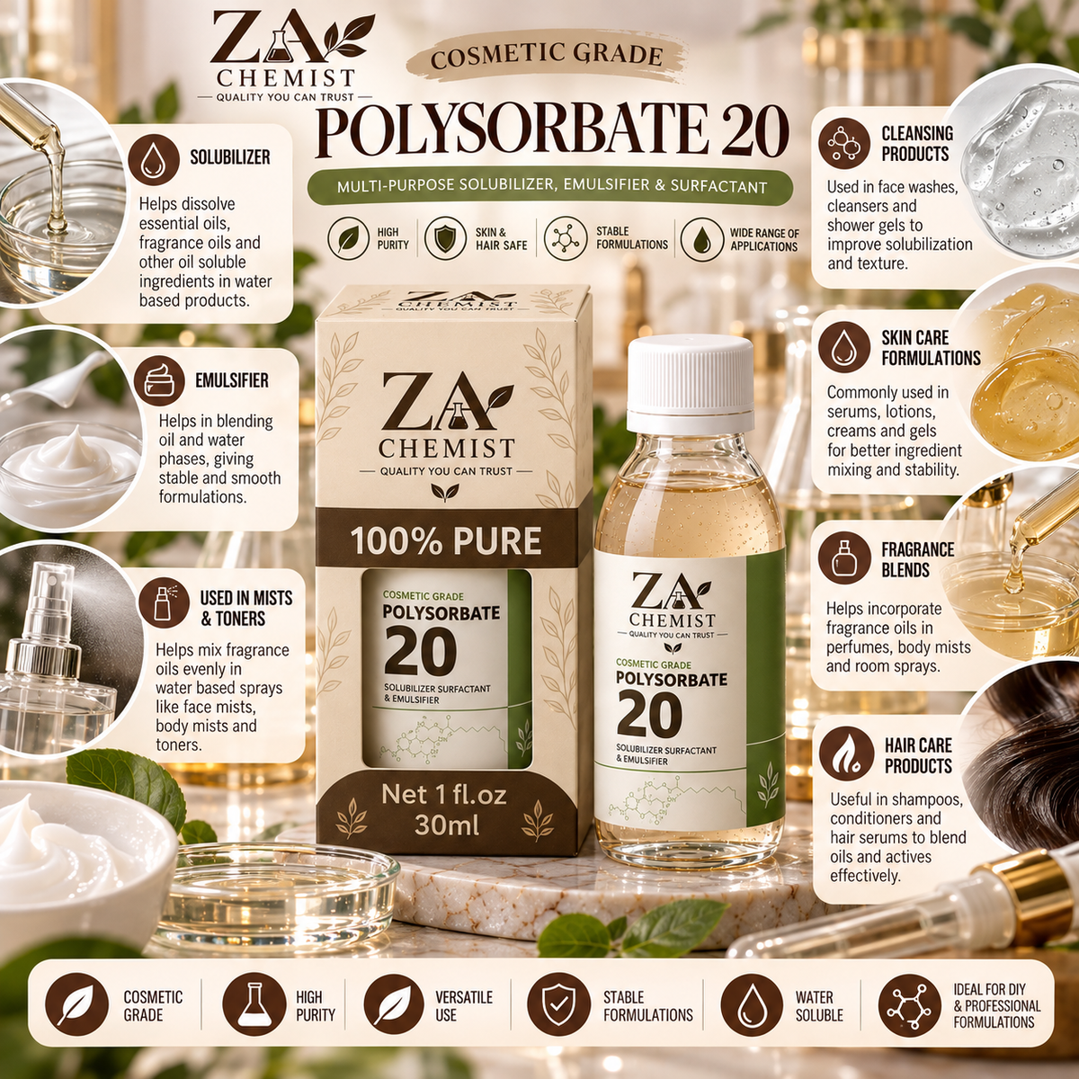 Polysorbate 20 – Cosmetic Grade | ZA Chemist