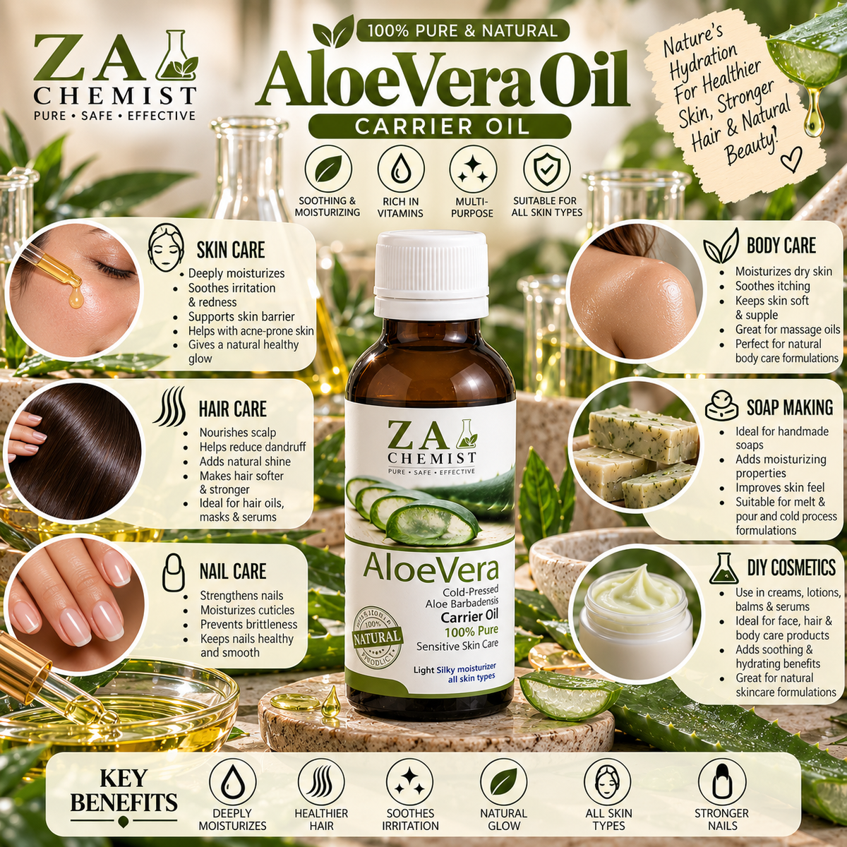 ZA CHEMIST Aloe Vera Carrier Oil
