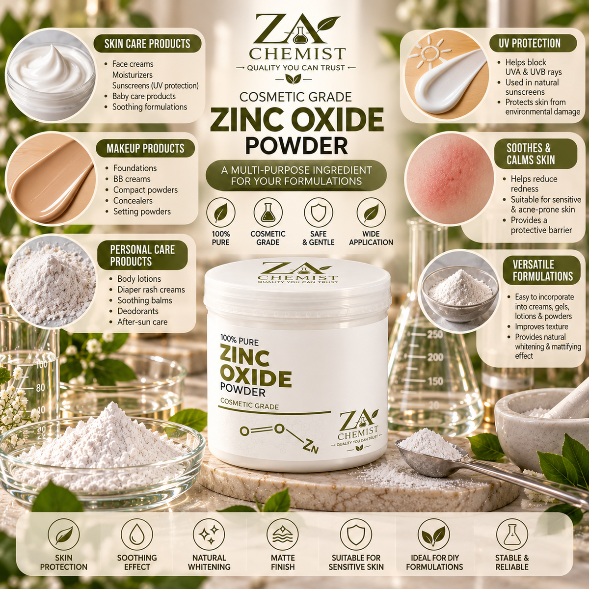 ZA Chemist Zinc Oxide Powder – Cosmetic Grade