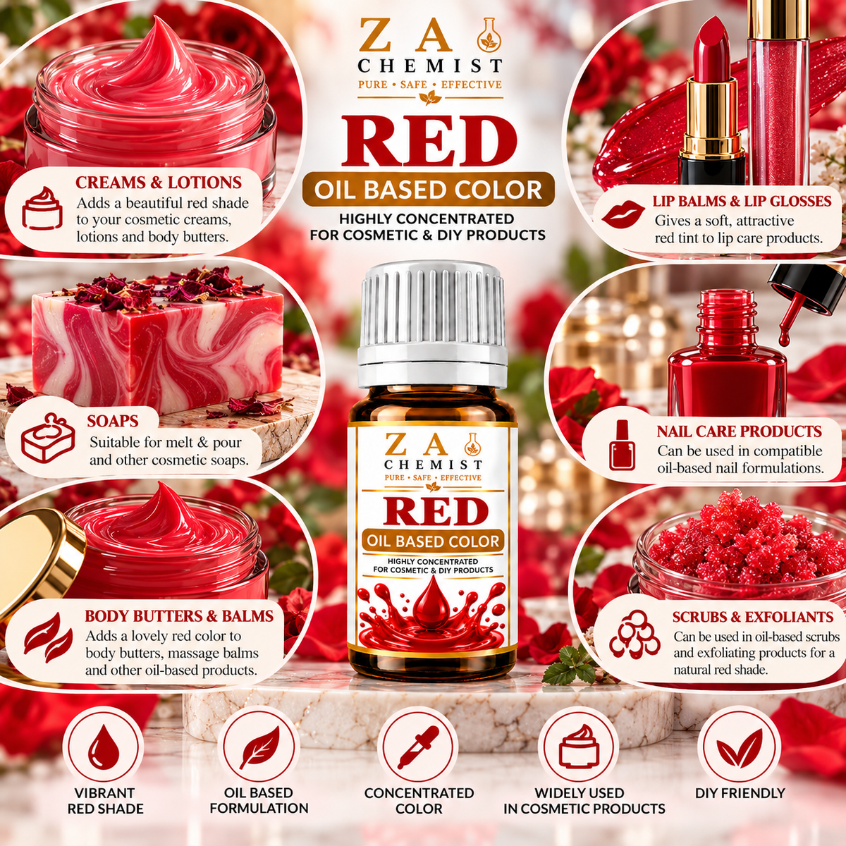 ZA CHEMIST – Red Oil Based Color Cosmetic Grade