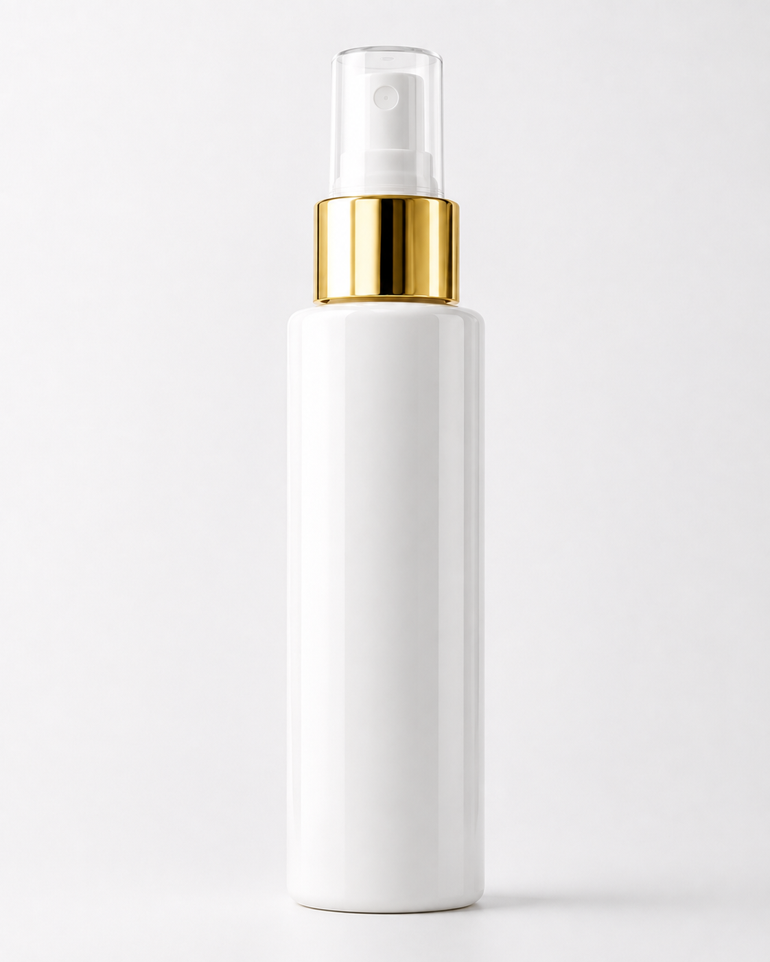 ZA Chemist White Cosmetic Spray Bottle – Gold & Silver Collar