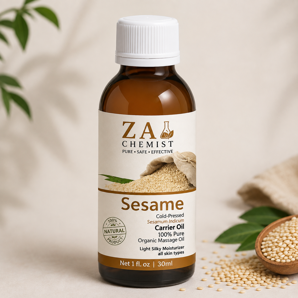 ZA CHEMIST Sesame Carrier Oil – 100% Pure